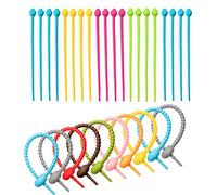 30 Piezas Clips Colores de Bolsa de Lazo de Silicona, Empate de Pan, Tiras Sujeta-cables, Atadura de Cables, Lazos de Serpiente de Casa, para Paquete y Sujeción(Mezcla de Colores)