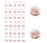 30 Piezas Clips Sujetapapeles con Manija en Forma de Ciervo y Hueso, Color Oro Rosa, Fuerza de Sujeción Potente, Caja de Almacenamiento - Diseño Original y Duradero, Ideal para