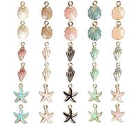 30 Piezas Colgante de Concha de Estrella de Mar, Colgante Accesorios de Aleación DIY, Pendientes Collares Colgantes Accesorios, para Hacer Joyas Hechas a Mano para Hacer Collares, Pulseras, Pendientes