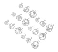 30 Piezas Colgante Espiral de Jaula para Cuentas, Plata | Aleación Chapada en Plata, Diseño Extensible, Inserciones Intercambiables, para Pulseras y Llaveros