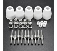 30 piezas consumibles de aire cortador de plasma puntas electrodos blindaje taza anillos de gas compatibles con PT31 40 antorcha CUT40 y ES AB L TEC unidades de plasma