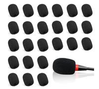 30 Piezas Cubiertas de Micrófono, Esponja de Micrófono a Prueba de Viento, Filtros Pop para Micrófonos de Mano, Cubierta de Micrófono para Entrevistas y Actividades al Aire Libre Negro