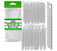 30 Piezas Cuchillas Cutter 9 mm - Cuchillas para Cutter Está Fabricada con Acero para Muelles SK5 - Embalado en Una Práctica Caja de Plástico - ONIX TECH