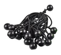 30 Piezas Cuerda elástica con Bola Negro,Tensores Elásticos, Tensor de Goma, Tensor de Lona,150mm, para pabellones, Tiendas de campaña, toldos, Banderas, Camping