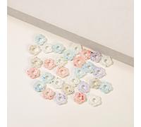 30 piezas de adornos para joyería, cuentas multicolores huecas con flores de 5 para collar, pulsera y otros materiales de joyería