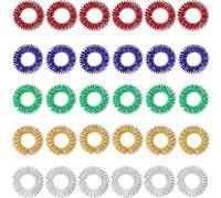 30 Piezas de Anillo de Masaje de Dedos, Anillos de Dedos Sensoriales Puntiagudos/Anillo de Acupresión Juego para Adolescentes, Adultos, Reductor de estrés silencioso y Masajeador (Multicolor)