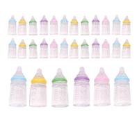 30 piezas de biberones para muñecas, mini biberones de plástico coloridos, botella de juguete compacta y ligera, novedad, tarro de caramelo pequeño multiusos para bautismo, manualidades |.botella de