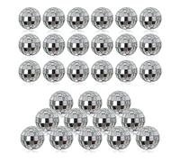 30 piezas de bola de discoteca de espejo pequeño de 3 cm de diámetro de 1,18 pulgadas, adornos de bolas de Navidad(plata)