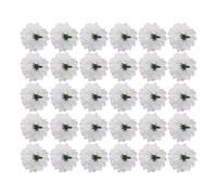 30 piezas de claveles artesanales, flores artificiales de seda, cabezas esféricas, decoración de boda, color blanco