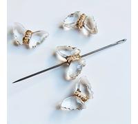 30 Piezas de Cuentas Acrílicas Transparentes Doradas con Agujeros - Suministros Elegantes para Hacer Joyería DIY: Collares, Pulseras y Pendientes