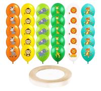 30 Piezas De Globos De Animales, 1 Pieza De Cinta, Globos De Mono, Globos De Tigre, Globos De Fiesta Temática De Animales, Globos Decorativos