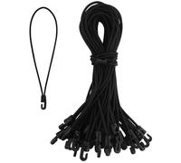30 piezas de goma tensora con ganchos - Expander con gancho, 25 cm, tensor de lona de goma con gancho para lona de camping (negro)