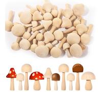 30 piezas de hongos de madera sin terminar, figuras de hongos de madera natural sin pintar en diferentes tamaños, decoraciones de hongos de madera para manualidades, pintura, teñido, hogar, estante