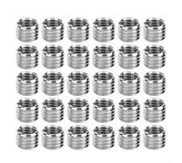 30 piezas de inserción roscada hembra reductora de acero inoxidable M6 x 1,0 a M8 x 1,25 longitud 6 mm adaptador de reparación para aviación, automóvil, ordenador, electrónica, ingeniería mecánica