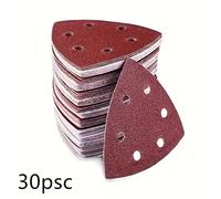 30 piezas de lijas triangulares, lijas con forma de ratón, papel de de 6 agujeros de 60/80/120/180/240/320 para lijadora /lijadora multifunción