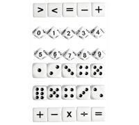 30 piezas de matemáticas de 16 mm Set de Dés en Acrylique Pour Enseignement Scolaire Calcul Mental Jeux de Société Comprenant Opérateurs Chiffres et Points Outil Pédagogique Pour t Maison