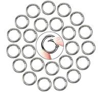 30 piezas de mosquetón redondo de resorte, anillos de aleación de zinc duraderos y Snap muelle anillo con diseño abierto para llaveros artesanales y colgantes