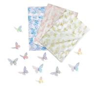 30 Piezas De Papel De Regalo De Mariposas Y 12 Piezas De Pegatinas De Mariposas Tridimensionales, Papel Para Envolver Regalos, Materiales De Bricolaje Para Manualidades, Decoraciones De Fiestas