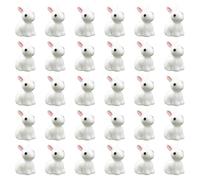 30 Piezas De Pequeños Adornos Blancos De Conejo, Adornos De Resina De Mini, Adornos Lindos, Adornos para El Paisaje De Micro Y Adornos De Decoración del Hogar.
