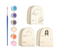 30 Piezas De Puertas De Madera De Hadas, 6 Pinturas, Puerta De Hadas, Puerta De Hadas, Adornos Creativos, Adornos De Puerta En Blanco, Decoraciones Diy