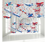 30 Piezas de Remolinos Colgantes de Avión Decoración de Avión Suministros para Fiestas Remolinos de Papel de Avión Remolinos de Techo de Avión Serpentinas en Espiral de Avión