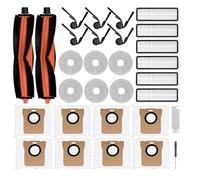 30 piezas de repuesto compatibles con robot aspirador Xiaomi H50 PRO / OV42GL que incluye 2 cepillos principales, 6 cepillos laterales, 6 filtros, 8 bolsas de polvo, 6 almohadillas para fregona, 1