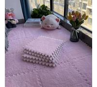 30 piezas de rompecabezas de bricolaje para sala de estar, dormitorio, alfombra suave para el suelo, alfombra mágica de felpa de retazos, alfombra de juego entrelazada de espuma EVA (morado claro)