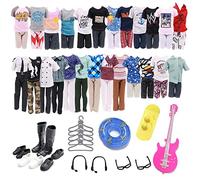30 piezas de ropa y accesorios para muñecas Ken, juego de 5 ropa casual al azar para niños, zapatos de muñeca, gafas, perchas para monopatín, regalo de Navidad para muñecas de 12 pulgadas