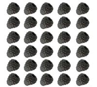 30 piezas de simulación para palillos de frutas de frambuesa, bayas sintéticas para arreglos florales, manualidades, decoración de fiestas, rojo realista (B)