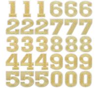 30 piezas doradas para planchar con números, números del 0 al 9, aplicación de tela para ropa, vestido, gorro, calcetines, camisetas, vaqueros, bolsos, manualidades, decoración