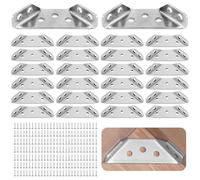 30 Piezas Escuadra Madera, Soporte de Esquina Multifuncional, Conector Esquina Universal para Muebles, Soporte de Esquina de Tres Lados, para Estantes de Madera, Armarios, Mesas, Sillas