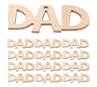 30 Piezas Etiqueta de Madera DIY, Letras Artesanales Pintables | Madera Beige Lijada, Estilo Rústico Natural, Decoración del Hogar y Recuerdos de Fiesta