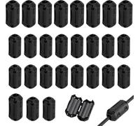 30 Piezas ferritas para cables núcleos de ferrita antiinterferencias anillo de núcleo de ferrita clip-on - 3,5/5/7 mm para USB audio vídeo VGA y cable eléctrico