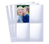 30 Piezas Fundas para Fotos, 4 Compartimentos Fundas Transparentes A4 para Guardar Fotos Postales Papel de Recuerdo (120 Bolsillos)