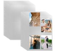 30 Piezas Fundas para Fotos A4 4 Compartimentos 10,8x15,2 cm,11 Agujeros Transparentes para Carpetas De Anillas A4 2/3/4/7,Fundas Album Fotos Visibles Por Ambos Lados para Fotos A6, Postales