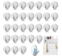 30 Piezas Gancho Adhesivo Redondo No Requiere Perforación Plata Redonda Ganchos Adhesivos Para Pared Gancho Para Colgar Autoadhesivo Para Hogar Ganchos Adhesivos Para Pared Pequeño Para Baño, Cocina