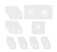 30 Piezas Ganchos Adhesivos de Repuesto para Ducha, Adhesivos Fuertes para Estante de Cesta, Sin Perforación (Ganchos Simples y Dobles)