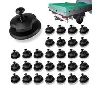 30 Piezas Ganchos de Lona Redondos de Plástico, Clips para Lonas Botones Lona con Tornillos Fijación Lona Redonda Botón para Fijar Redes de Remolque y Lonas(Negro)