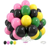 30 Piezas Globos de Cumpleaños, 12 Pulgadas Globos Látex, Globos Negros y Rosas, Globos Verde y Amarillo, Globo Amarillo, Globo Rosa, Globo Helio para Cumpleaño, Baby Shower, Bodas (F)