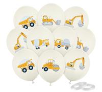30 Piezas Globos de Vehículos Construcción, Decorativos de Excavadora, Globo Látex de Obras Construcción, Globos de Camión Vehículos Decoración para Niños Fiesta Cumpleaños Infantiles
