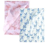 30 Piezas Hojas de Papel de Seda de Mariposa, 35x50cm Oro Rosa y Azul Papel de Seda para Envolver Embalaje para Navidad Boda Fiesta de Cumpleaños Baby Showers Manualidades Artes (Fondo Blanco)