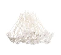 30 Piezas Horquilla Cabello Novia con Perlas y Pedrería | Aleación y Plástico, 7, 30x1, 00x1, 00cm, Plata, para Recogidos de Boda y Graduación