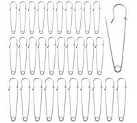 30 Piezas Imperdibles Grandes, 50/60/70mm Agujas de Seguridad Inoxidable Alfileres de Seguridad, Imperdible Extra Grande Cierres de Alfiler para Manualidades, Ropa, Cuero, Mantas, Punto, Faldas
