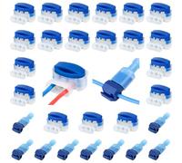 30 piezas Impermeables Conector de Cable para Robot Cortacésped, Conector Estanco, Conector de Cables, Conector de Cable de Cortacésped Robótico, Jardín, Exterior, 314 Abrazaderas de Conexión