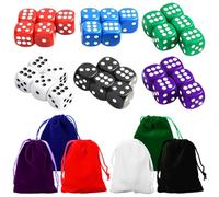 30 Piezas Juego De Dados,Set De Dados Dados Multicolores,Dados 6 Caras,16 Mm,con Bolsa De Almacenamiento Incluida,para Juegos como Tenzi, Farkle,Yahtzee,Bunco,Multijuegos, para Actividades De Fiesta