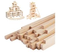 30 Piezas Listones de Madera, 8 x 8 x 300 mm Palos de Madera para Manualidades, Palos Cuadrados de Madera, Listones Madera para Proyectos de Manualidades Modelismo DIY