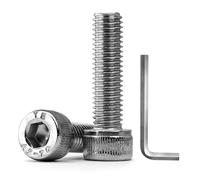 30 Piezas M4 x 6mm Tornillo Hexagonal Interior de Acero Inoxidable A2-70 (V2A/304), Tornillos Cilíndricos con Hexágono Interior (con Llaves Allen)