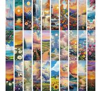 30 Piezas Marcadores De Patrón Arte Escénico Ayuda Lectura Para Amantes Libros Escritores Para Estudiantes Divisor Página Colección Paisaje