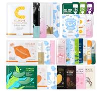 30 Piezas Mascara Facial Skincare Kit, Pack Mascarillas Faciales, Cuidado Facial Mujer, Incluye Face Mask, Mascarilla Labios, Eye Patches, Mascarilla de Arcilla, Overnight Mask, Nutritiva e Hidratante