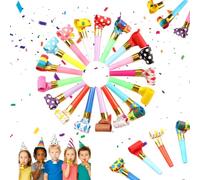 30 Piezas Matasuegras Fiestas Silbato,Silbatos Coloridos de Fiesta para niños, Suministros de Fiesta, sonorizadores de Fiesta, Cuerno de Carnaval para niños Accesorios.